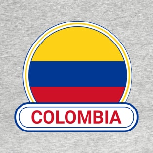 Colombia Country Badge - Colombia Flag T-Shirt